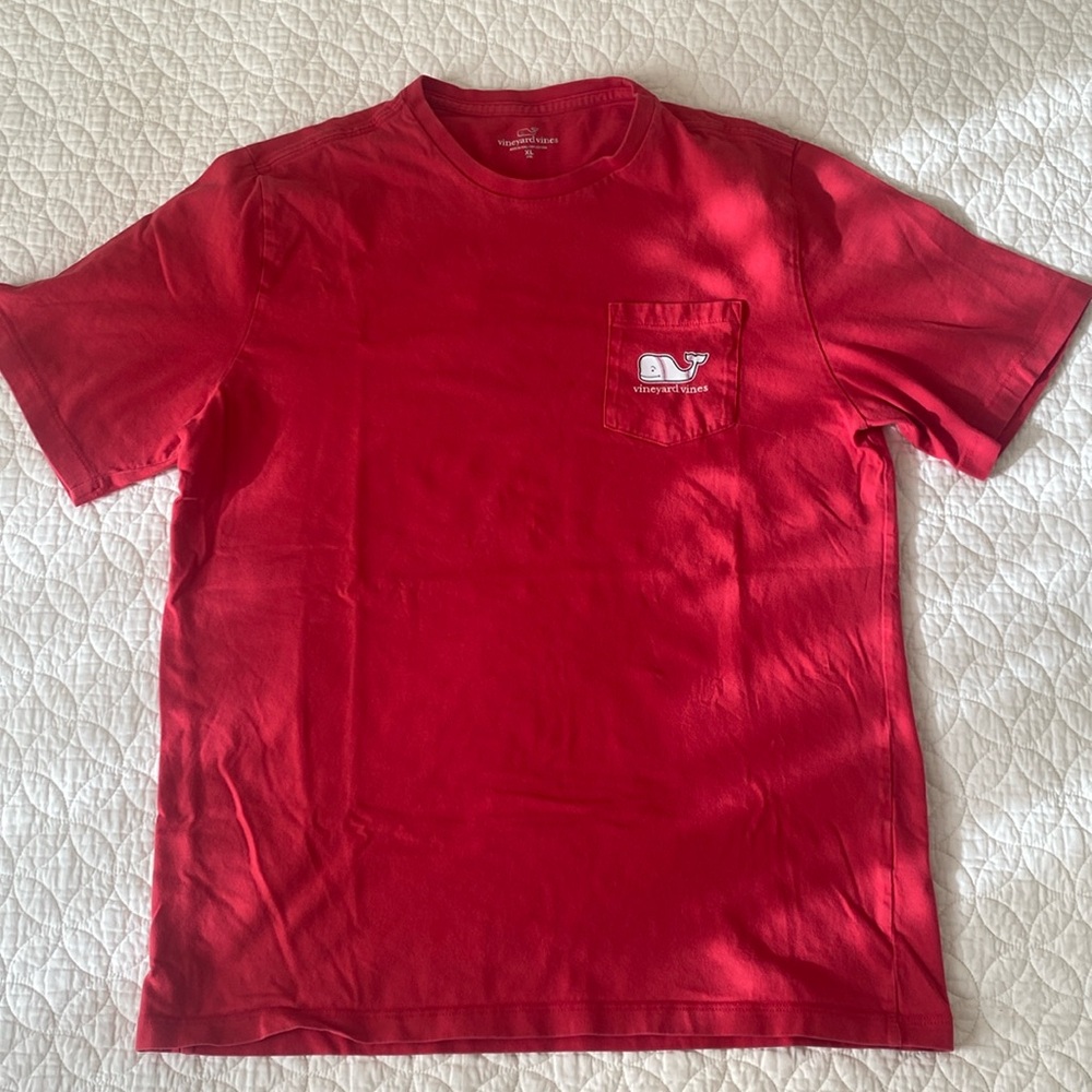 Vineyard Vines Red Baseball Logo T-shirt youth XL